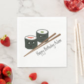 Serviette En Papier Cute Sushi Addict Kawaii Nom du caractère Annivers (En situation)