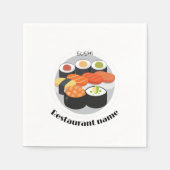 Serviette En Papier Cute Sushi Japan gradient alimentaire Nom personna (Devant)