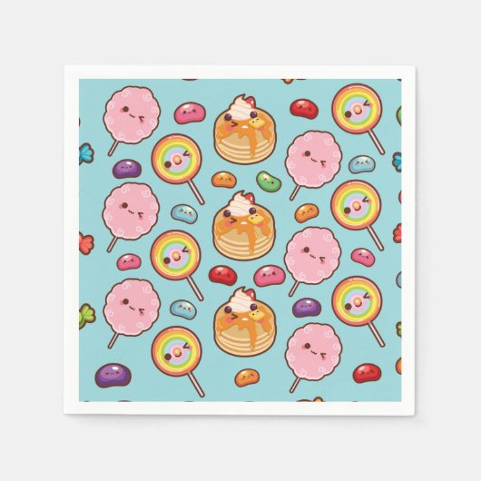 Serviette En Papier Cute Sweet Kawaii Traitements (Devant)