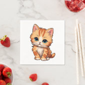 Serviette En Papier Cute tabby Chat (En situation)