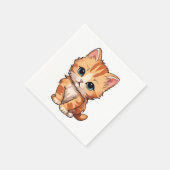 Serviette En Papier Cute tabby Chat (Coin)