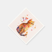 Serviette En Papier Cute Tabby Chat avec Coeurs (Coin)