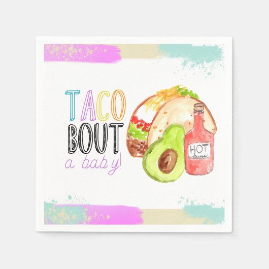 Serviette En Papier Cute taco Fiesta babyshower soirée serviette (Devant)