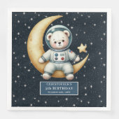 Serviette En Papier Cute Teddy Astronaut garçon fête d'anniversaire se (Devant)