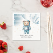 Serviette En Papier Cute Teddy Bear Astronaut fête d'anniversaire (En situation)