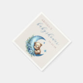 Serviette En Papier Cute Teddy Bear Blue Moon Boy Baby shower (Coin)