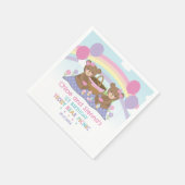Serviette En Papier Cute Teddy Bear Pique-nique Rainbow Twins Fille An (Coin)