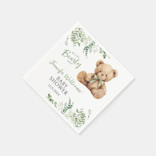 Serviette En Papier Cute Teddy Ours Bow Verdure Baby Boy Boy Douche Pa
