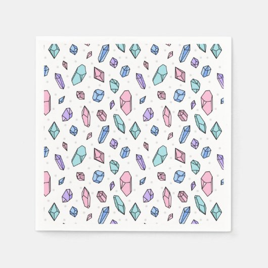 Serviette En Papier Cute tendance Pastel Gemstones Gems Crystal Motif (Devant)