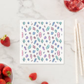 Serviette En Papier Cute tendance Pastel Gemstones Gems Crystal Motif (En situation)