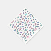 Serviette En Papier Cute tendance Pastel Gemstones Gems Crystal Motif (Coin)