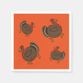 Serviette En Papier Cute Thanksgiving Turquie Papier orange Napkins (Devant)