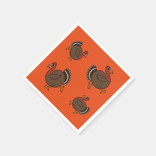 Serviette En Papier Cute Thanksgiving Turquie Papier orange Napkins (Coin)