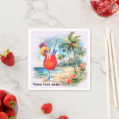 Serviette En Papier Cute tiki Cocktail ajouter du texte (En situation)