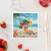 Serviette En Papier Cute tiki Cocktail ajouter du texte (En situation)