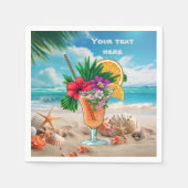 Serviette En Papier Cute tiki Cocktail ajouter du texte (Devant)