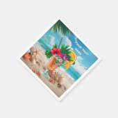 Serviette En Papier Cute tiki Cocktail ajouter du texte (Coin)