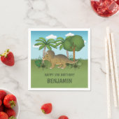 Serviette En Papier Cute Triceratops Dinosaur Anniversaire Tropical po (En situation)