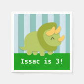 Serviette En Papier Cute Triceratops Dinosaur fête d'anniversaire (Devant)
