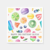 Serviette En Papier Cute Tropical Summer Tutti Fruitti Anniversaire Na (Devant)