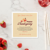 Serviette En Papier Cute Turkey Thanksgiving | Give Thanks to the Lord (En situation)