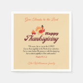 Serviette En Papier Cute Turkey Thanksgiving | Give Thanks to the Lord (Devant)