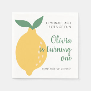 Serviette En Papier Cute Turner un citron jaune 1er anniversaire