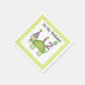 Serviette En Papier Cute Turtle 2e Anniversaire Papier serviettes (Coin)
