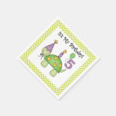 Serviette En Papier Cute Turtle 5e Anniversaire Papier serviettes (Coin)