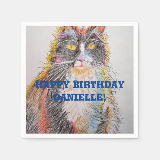 Serviette En Papier Cute Tuxedo Chat Décor Animal Serviette Serviette (Devant)