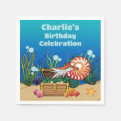 Serviette En Papier Cute Under the Sea Cartoon Ocean Animals Anniversa (Devant)