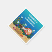 Serviette En Papier Cute Under the Sea Cartoon Ocean Animals Anniversa (Coin)