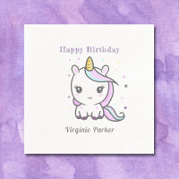 Cute Unicorn Anniversaire serviettes