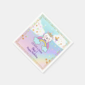 Serviette En Papier Cute Unicorn Chat Sur Rainbow Stars 1er Anniversai (Coin)