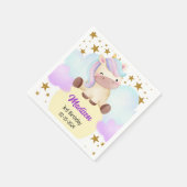 Serviette En Papier Cute Unicorn et Gold Stars Anniversaire (Coin)