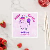 Cute Unicorne dans les lunettes en forme de coeur