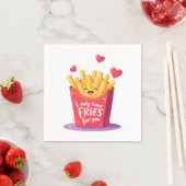 Serviette En Papier Cute Valentine French Fries Pun (En situation)