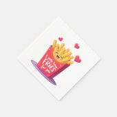 Serviette En Papier Cute Valentine French Fries Pun (Coin)