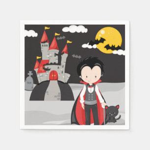 Serviette En Papier Cute Vampire Garçon Halloween Enfants Plaque en pa