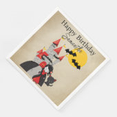 Serviette En Papier Cute Vampire Girl and Haunted Castle Halloween (Coin)