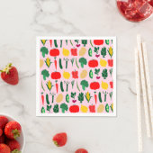 Serviette En Papier Cute Vegetables Paper Napkins (En situation)