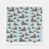 Serviette En Papier Cute Walrus Motif (Devant)