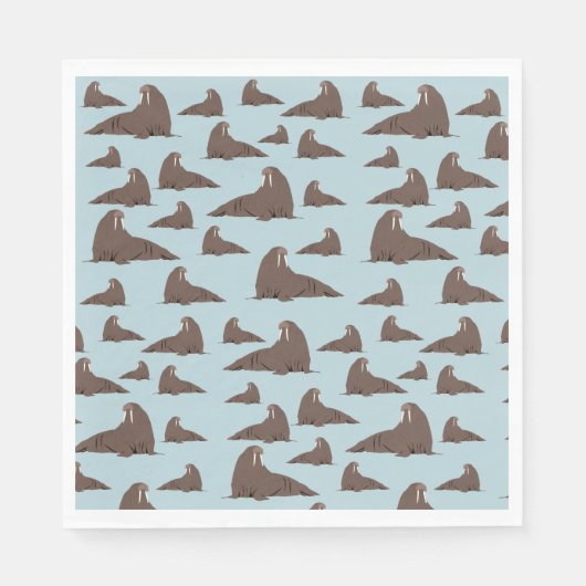 Serviette En Papier Cute Walrus Motif (Devant)