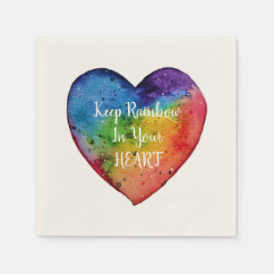 Serviette En Papier Cute Watercolor Rainbow