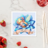 Serviette En Papier Cute Whimsical Floral Doux Rêves Dormir Fée (En situation)