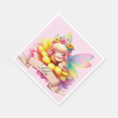 Serviette En Papier Cute Whimsical Floral Doux Rêves Dormir Fée (Coin)