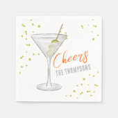 Serviette En Papier Cute Whimsical Martini Cocktail Simple Party (Devant)