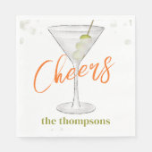 Serviette En Papier Cute Whimsical Martini Cocktail Simple Party (Devant)
