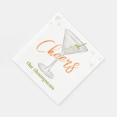 Serviette En Papier Cute Whimsical Martini Cocktail Simple Party (Coin)
