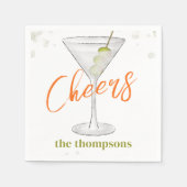 Serviette En Papier Cute Whimsical Martini Cocktail Simple Party (Devant)